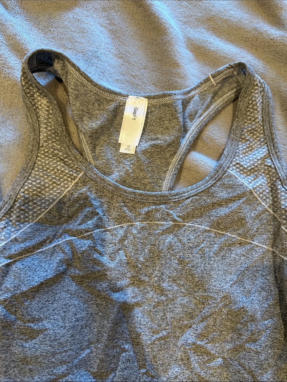 GAP Gray Seamless Racerback Tank - Picture 2 of 3